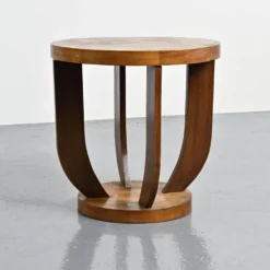 Guéridon Art Déco en bois marqueté, France, vers 1930