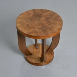 Guéridon Art Déco en bois marqueté, France, vers 1930