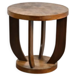 Guéridon Art Déco en bois marqueté, France, vers 1930