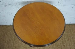 Guéridon ou table de bistrot vintage plateau chêne avec une finition couleur miel