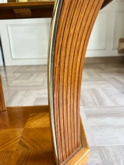 Guéridon/Table d’appoint octogonale en chêne et verre – style Art Déco