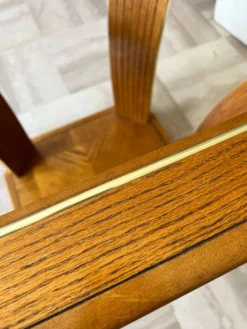 Guéridon/Table d’appoint octogonale en chêne et verre – style Art Déco