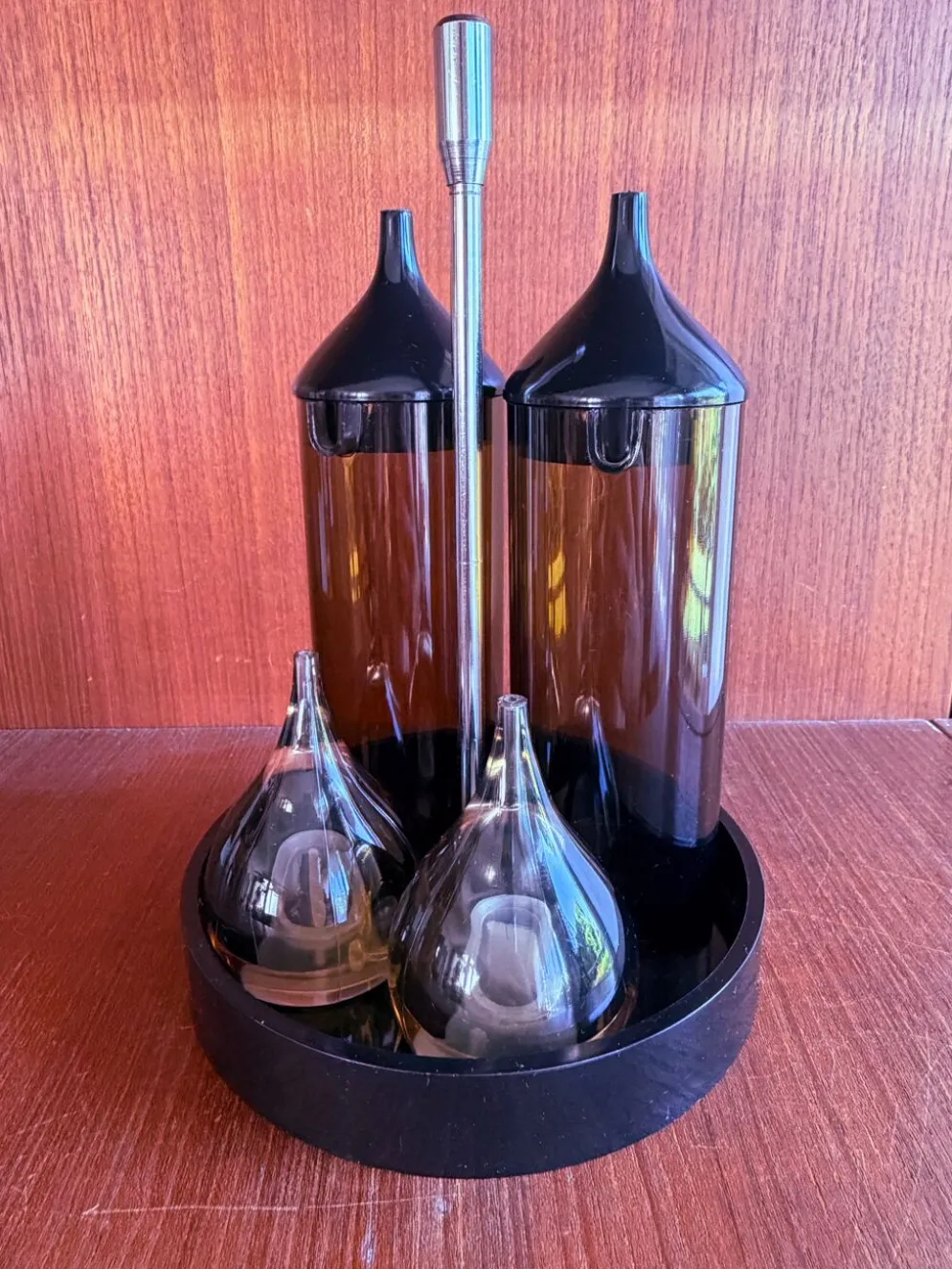 Guzzini, Service à condiments, Luigi Massoni, space age, 70s