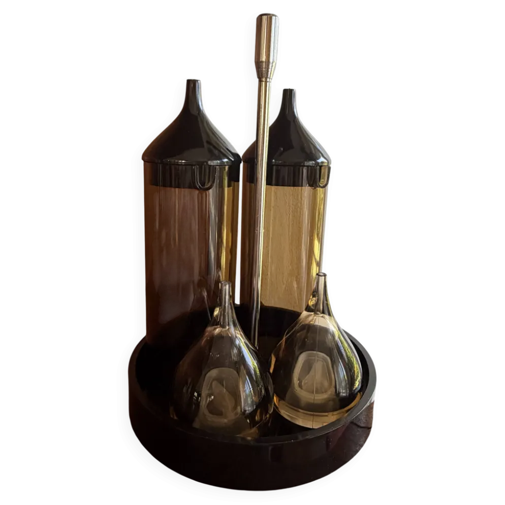 Guzzini, Service à condiments, Luigi Massoni, space age, 70s