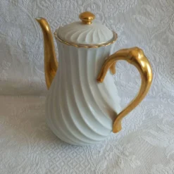 Haviland Limoges service à café Torse blanc doré 20 pièces 8 tasses