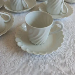 Haviland Limoges service à café Torse blanc doré 20 pièces 8 tasses