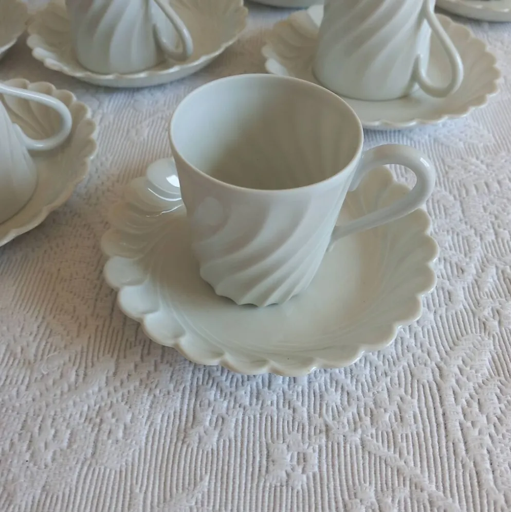 Haviland Limoges service à café Torse blanc doré 20 pièces 8 tasses