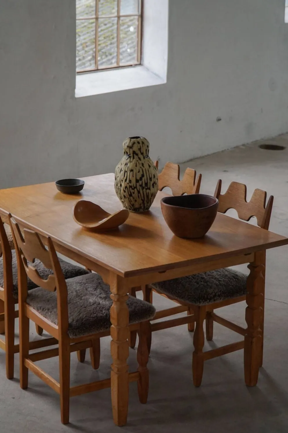 Henning Kjærnulf, table de salle à manger rectangulaire en Oak, modernité danoise du milieu du siècle, années 1960