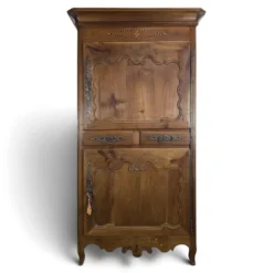 Homme debout Louis XV en merisier sculpté et marqueté d'une étoile