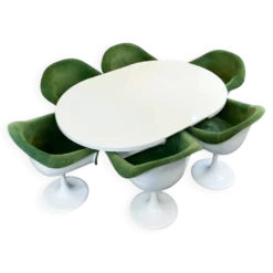 Icônes de design de l'ère spatiale : ensemble de salle à manger 'Set-Line' par K. Schäfer pour Lübke, années 1960.