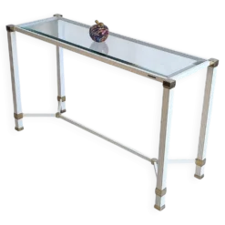 Iconique console à entretoise signée Pierre Vandel Paris