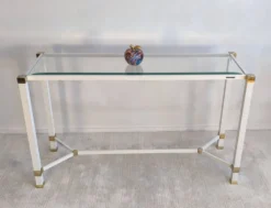 Iconique console à entretoise signée Pierre Vandel Paris