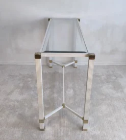 Iconique console à entretoise signée Pierre Vandel Paris