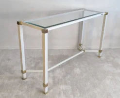 Iconique console à entretoise signée Pierre Vandel Paris