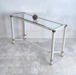 Iconique console à entretoise signée Pierre Vandel Paris