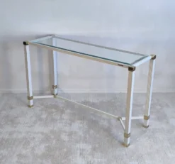 Iconique console à entretoise signée Pierre Vandel Paris