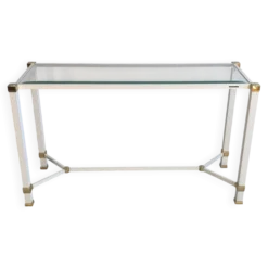 Iconique console à entretoise signée Pierre Vandel Paris