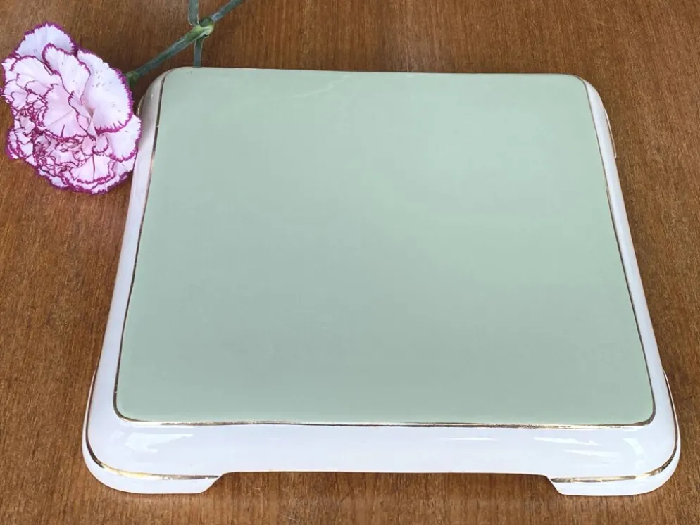 Important dessous de plat Vintage faïence Villeroy & Boch vert céladon