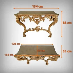 Importante console d’applique en bois doré, style Louis XV – Milieu XXe