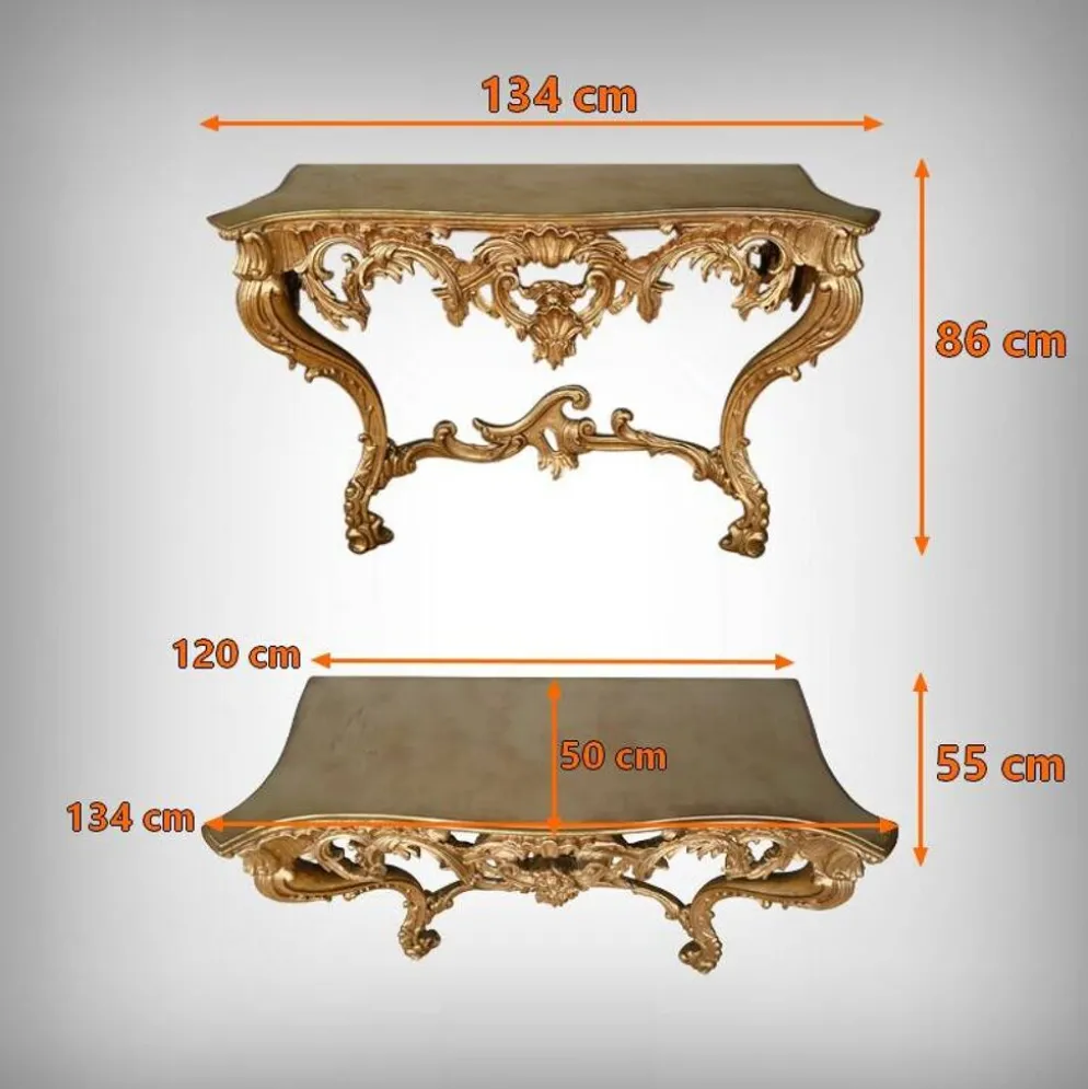 Importante console d’applique en bois doré, style Louis XV – Milieu XXe