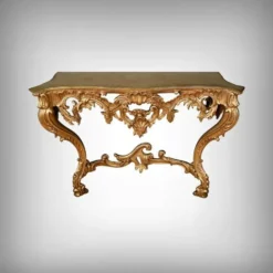 Importante console d’applique en bois doré, style Louis XV – Milieu XXe