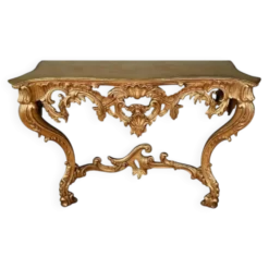 Importante console d’applique en bois doré, style Louis XV – Milieu XXe