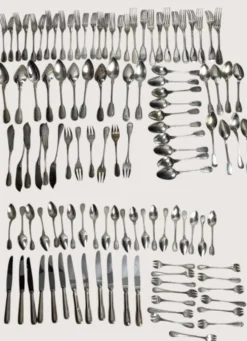 Important lot couverts 118 pièces métal argenté Ercuis, Christofle XXème