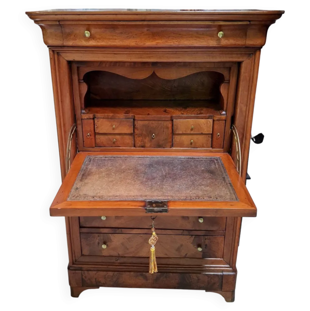 Important secrétaire a doucine époque Louis Philippe en noyer, XIXe siècle