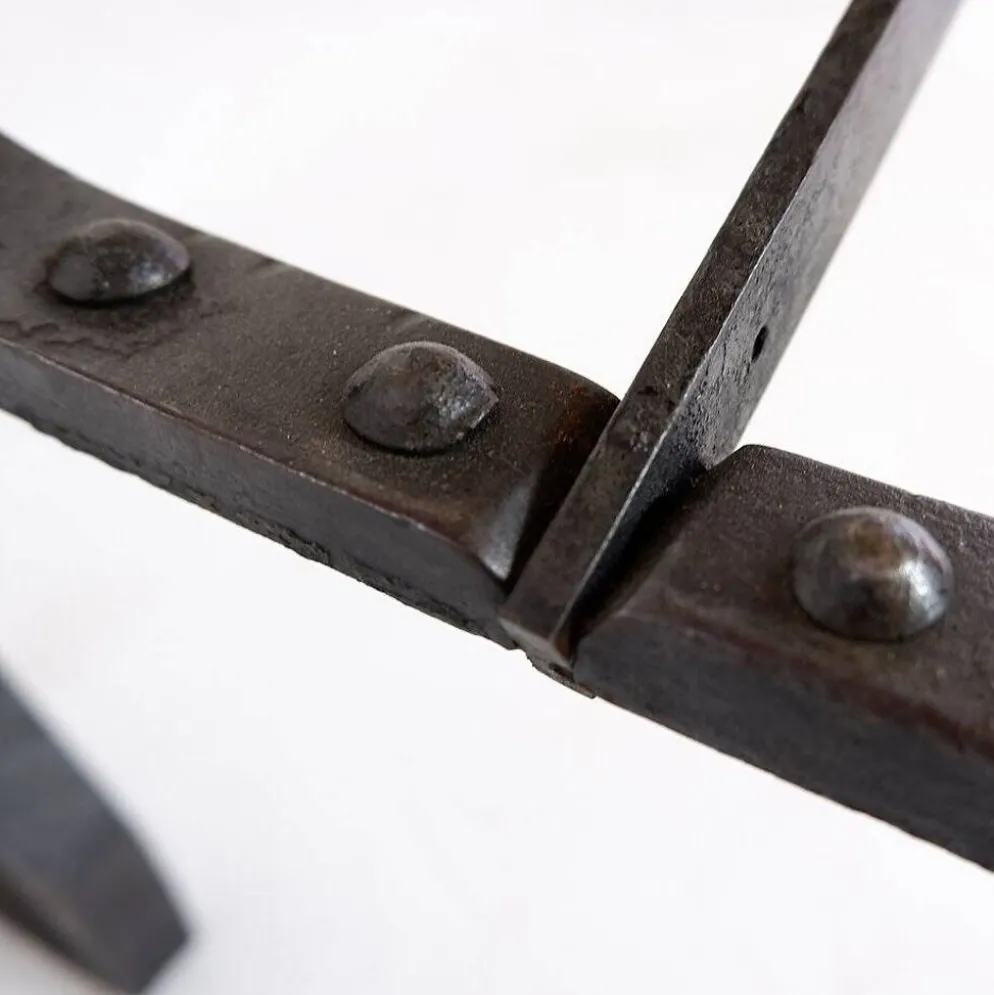 Industrial Bistro Table in Wood and Wrought Iron -