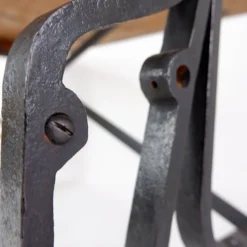 Industrial Bistro Table in Wood and Wrought Iron -