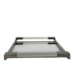 Jacques Adnet, plateau en lucite miroir moderniste, Maison Adnet, France 1950
