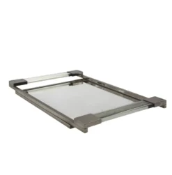 Jacques Adnet, plateau en lucite miroir moderniste, Maison Adnet, France 1950