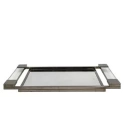 Jacques Adnet, plateau en lucite miroir moderniste, Maison Adnet, France 1950