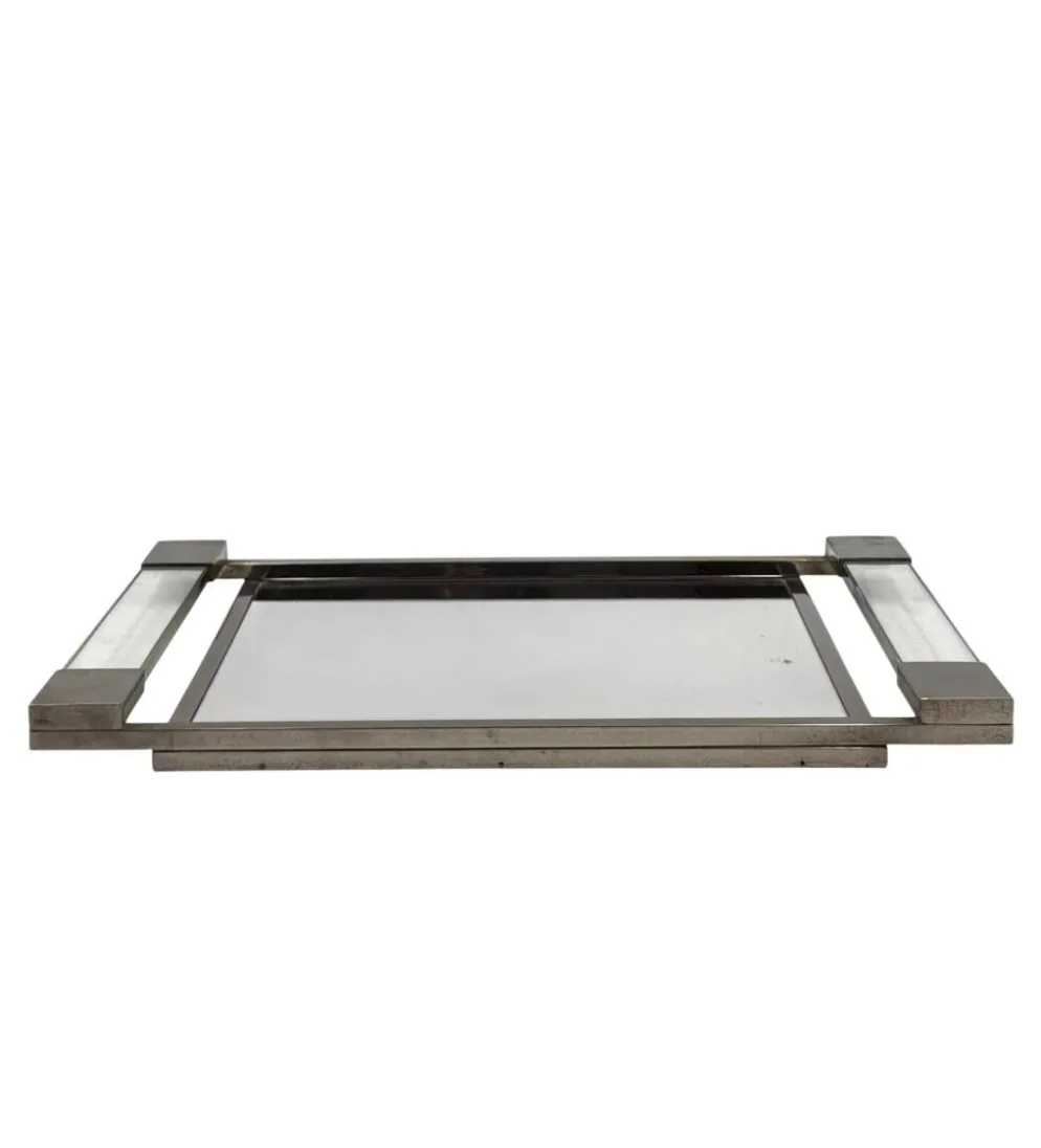 Jacques Adnet, plateau en lucite miroir moderniste, Maison Adnet, France 1950