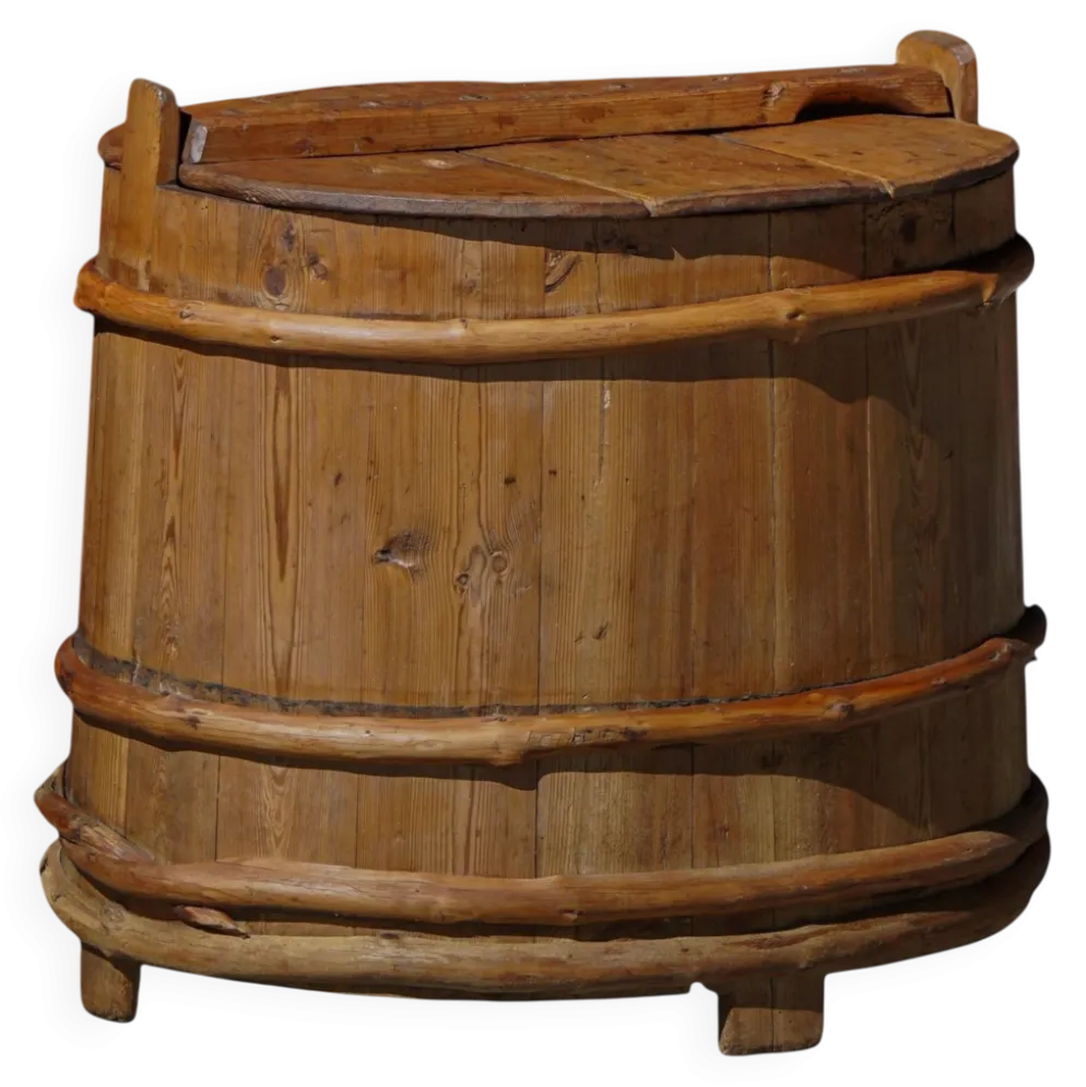 Jardinière décorative / vase de rangement en bois Scandivanvian, Wabi Sabi, années 1950