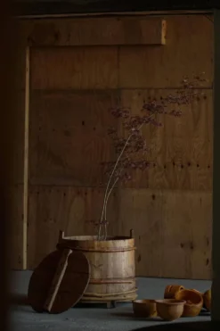 Jardinière décorative / vase de rangement en bois Scandivanvian, Wabi Sabi, années 1950