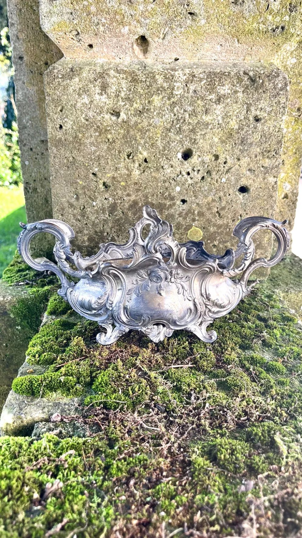 Jardinière en argent massif, centre de table Art Nouveau français