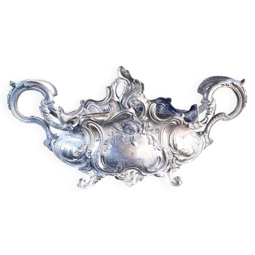 Jardinière en argent massif, centre de table Art Nouveau français