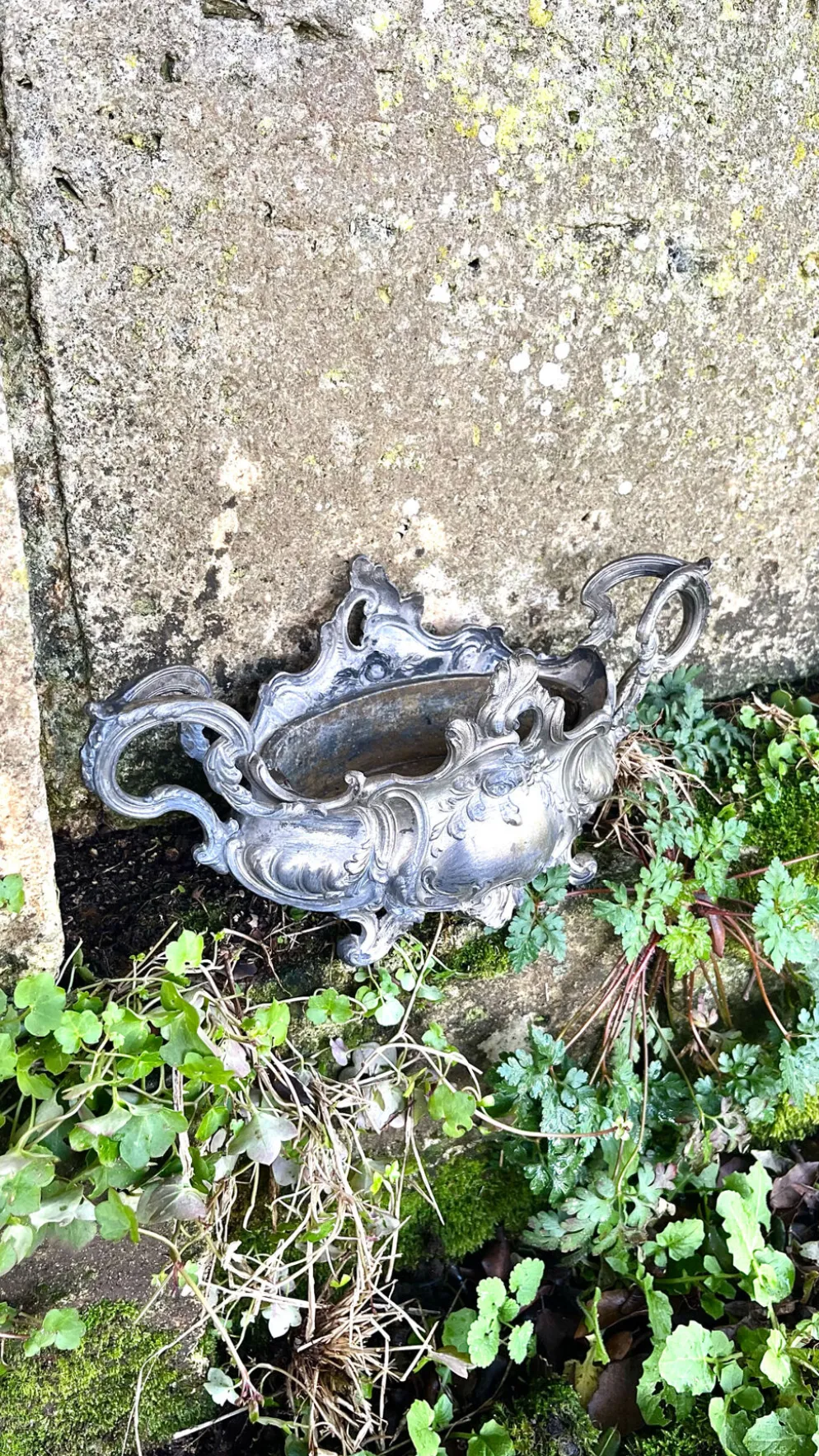 Jardinière en argent massif, centre de table Art Nouveau français