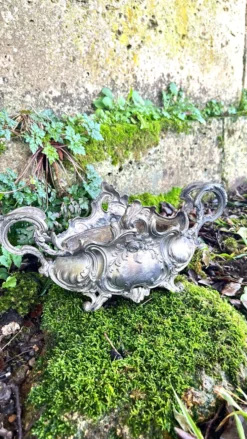 Jardinière en argent massif, centre de table Art Nouveau français