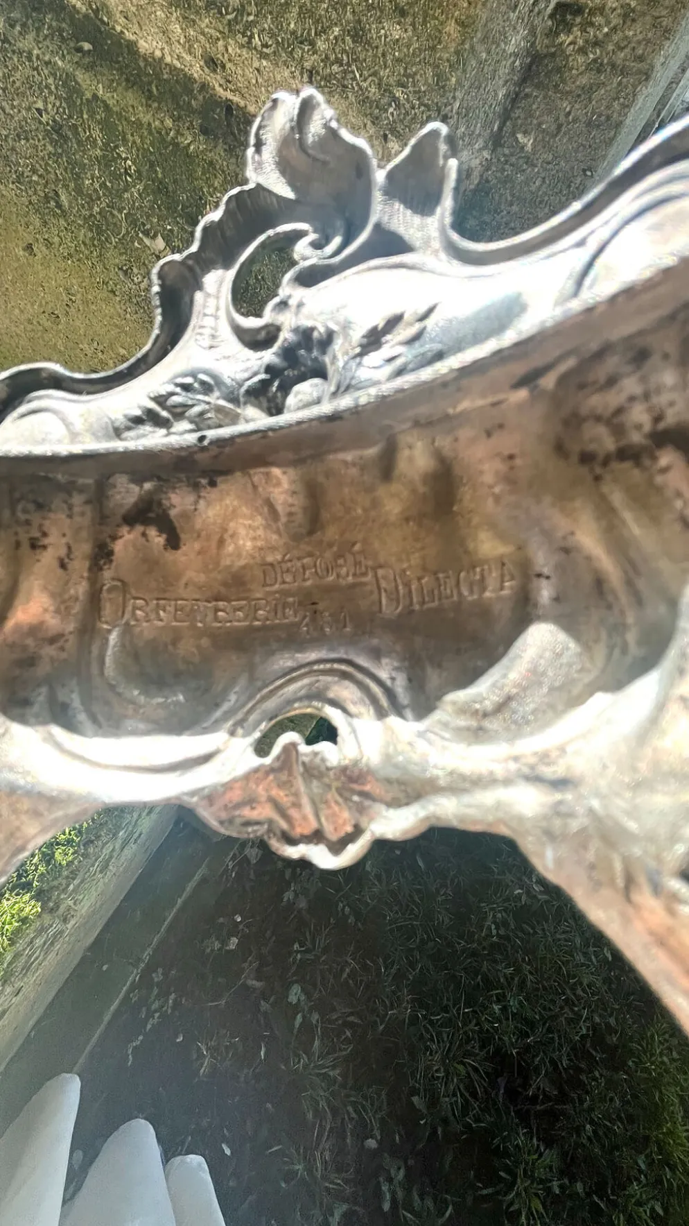 Jardinière en argent massif, centre de table Art Nouveau français