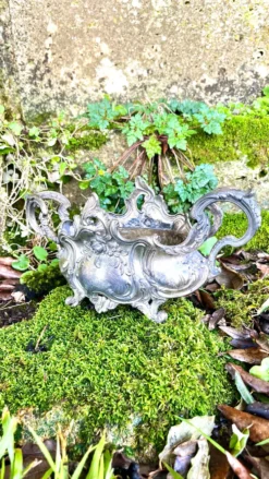 Jardinière en argent massif, centre de table Art Nouveau français