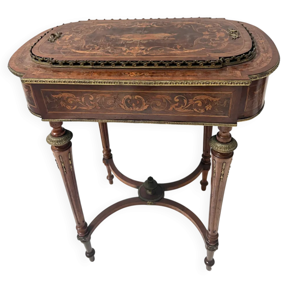 Jardinière Napoléon III en bois de placage XIX siècle