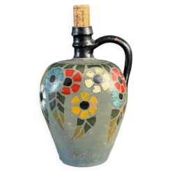 Jarre ancienne en terre cuite peinte - Ref 1328