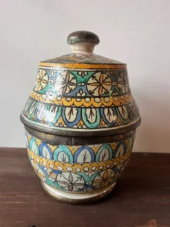 Jarre à beurre Jobbana Maroc - faïence original de Fès