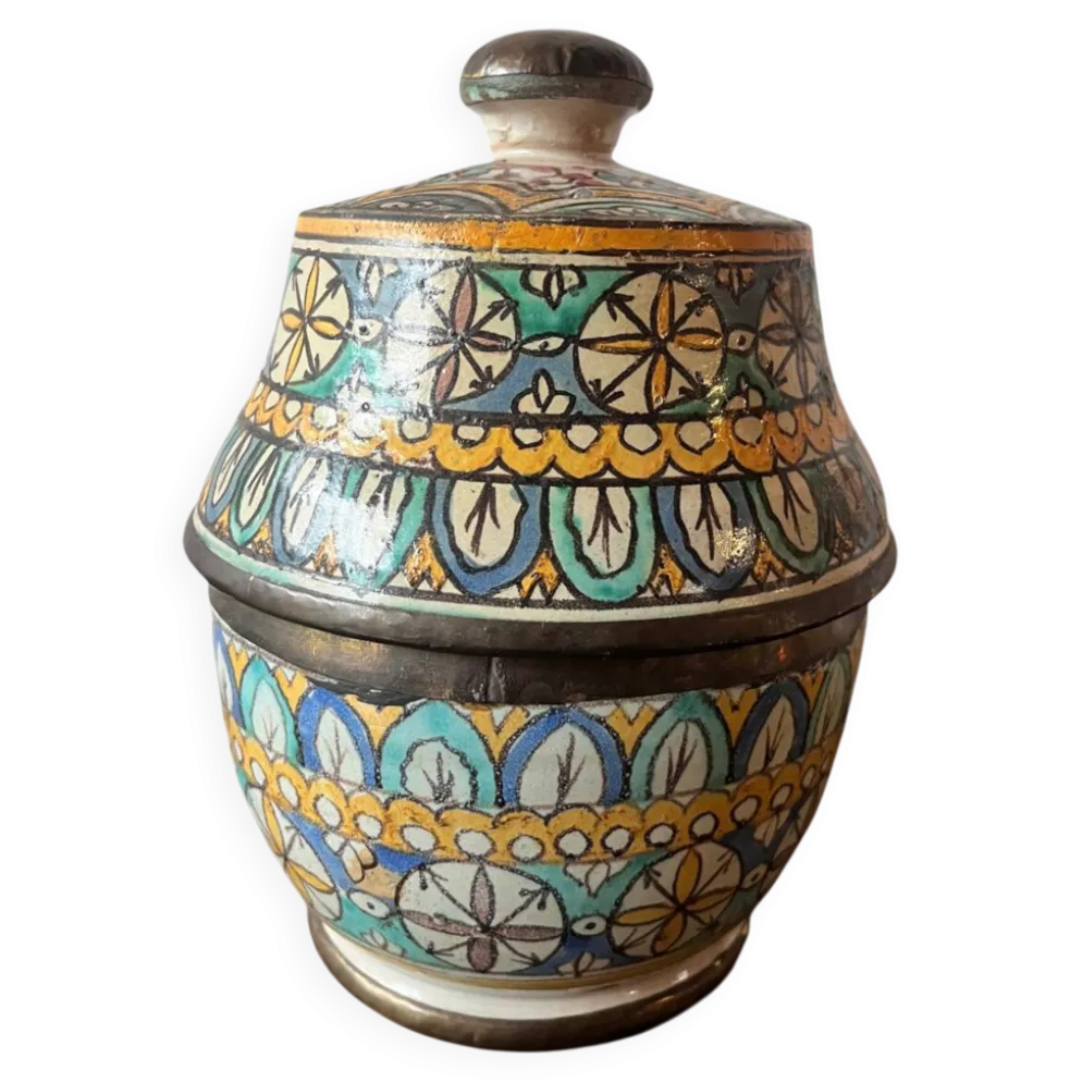Jarre à beurre Jobbana Maroc - faïence original de Fès