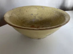 Jatte centre de table ferme terre vernissée Provence 1950 patine fabuleuse