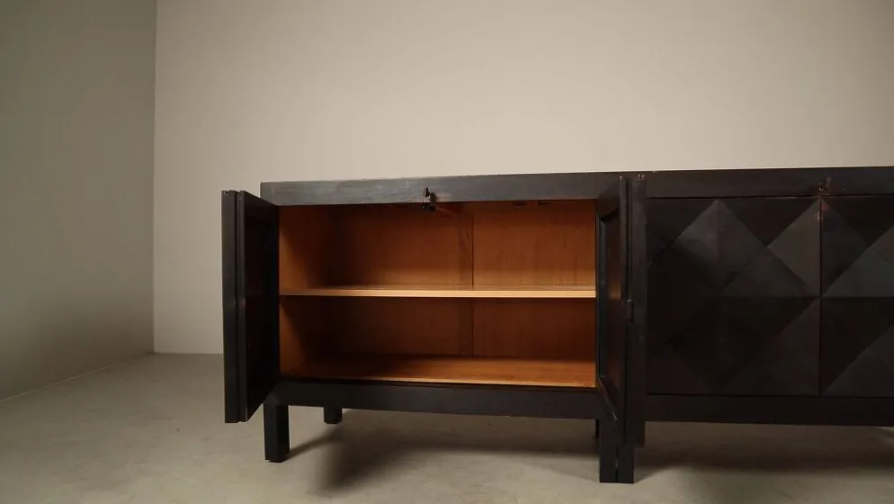 Jean Batenburg pour buffet brutaliste en chêne ébène, Belgique, années 1960.