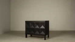 Jean Batenburg pour cabinet de bar brutaliste en chêne ébène, Belgique, années 1960.