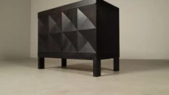 Jean Batenburg pour cabinet de bar brutaliste en chêne ébène, Belgique, années 1960.